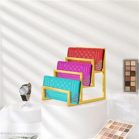 Purse Organizer Display Stand 3 Tier Metal Wallet Rack Handbag Holder Closet 2Pc - Picture 5 of 7